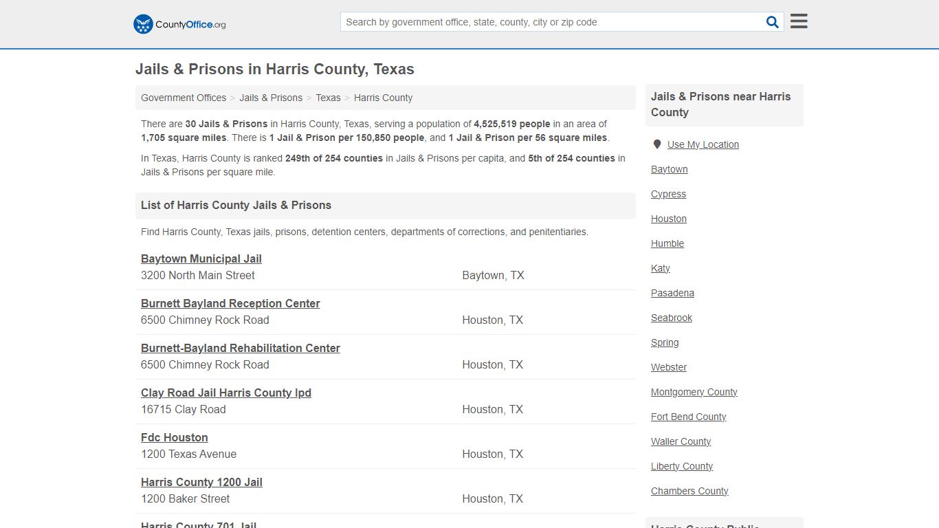 Jails & Prisons - Harris County, TX (Inmate Rosters & Records)